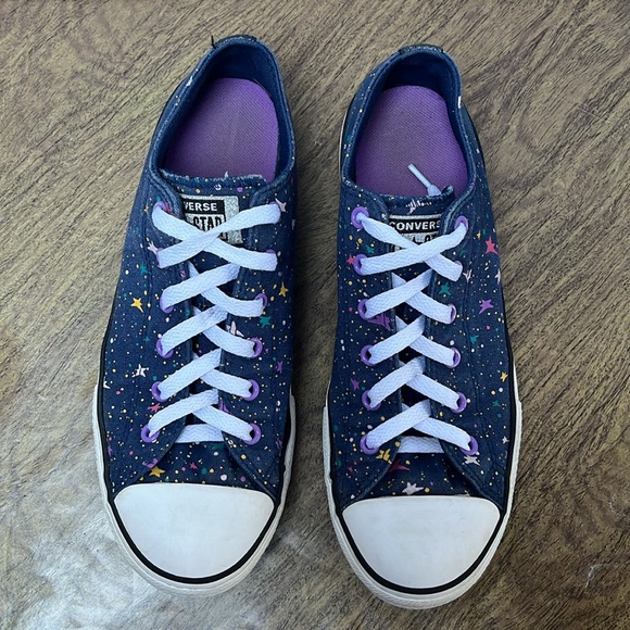 Converse All Star Blue Star Constellation Polka Dot Low Top Sneakers Size 6 - Picture 4 of 13